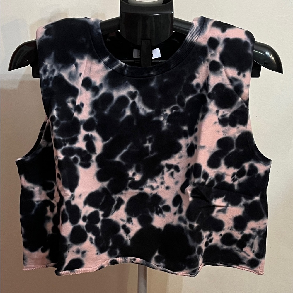 NWT Revolve’s 525 Tie-Dye Sleeveless Women's Crop Top - Pink and Black